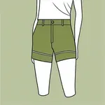 olive green above-the-knee shorts image